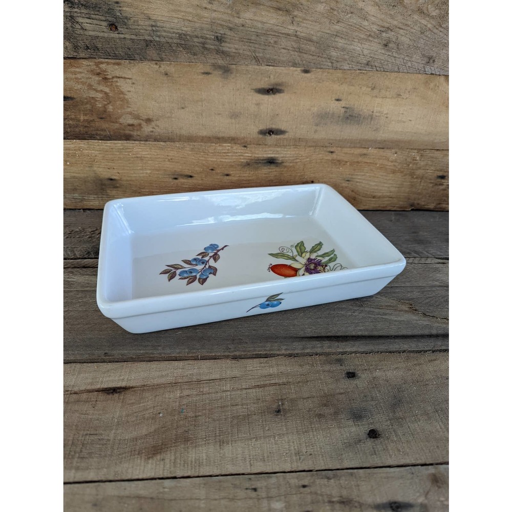 Vintage 90s Orchard by BIA Cordon Bleu Small Rectangular Stoneware Baking Dish
